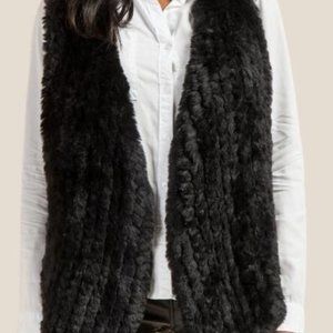 Black Rabbit Fur Vest